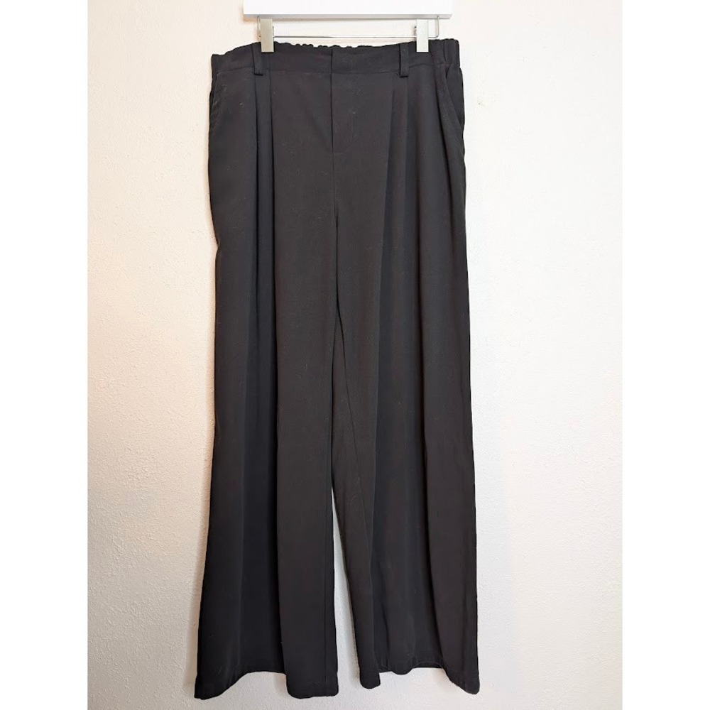 Halara Womens Size XL Black Wide Leg Pants Elastic Waist Casual Comfort Pull On